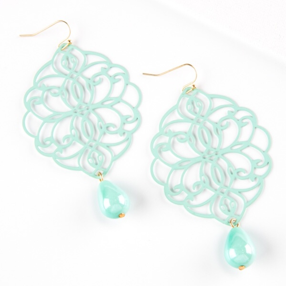 Sea foam earrings 3.25”